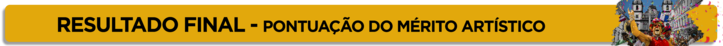 Resultado final com pontuação do mérito artístico