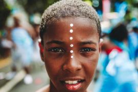 Integrantes do bloco Ibeji 