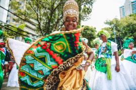 Integrantes do bloco Ibeji 