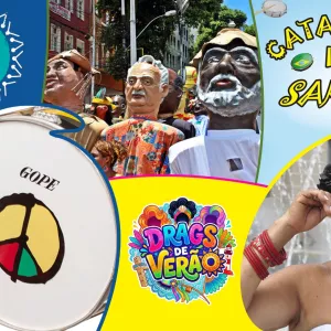 Olodum com Daniela Mercury, Margareth e Carla Visi é destaque desta terça (3) no Pelô; bonecões, samba raiz e apresentação drag também agitam a programação