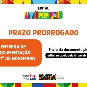 Edital Amô Pelo Pelô prorroga prazo para envio de documentação até 1º de novembro