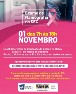 Outubro Rosa: SEC realiza atividades com foco na promoção à saúde e ao bem-estar