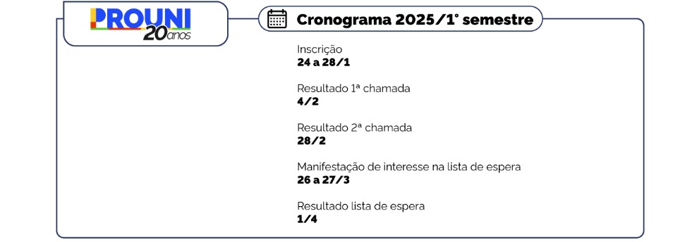 Prouni 2025: abertas inscrições para seleção do 1º semestre
