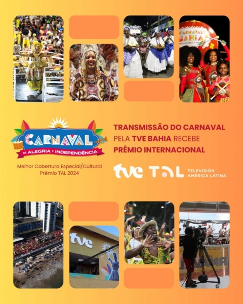 TVE vence premiação internacional com cobertura do Carnaval 2024