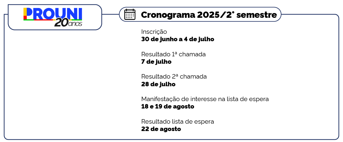 Abertas inscrições do Prouni 2/2025