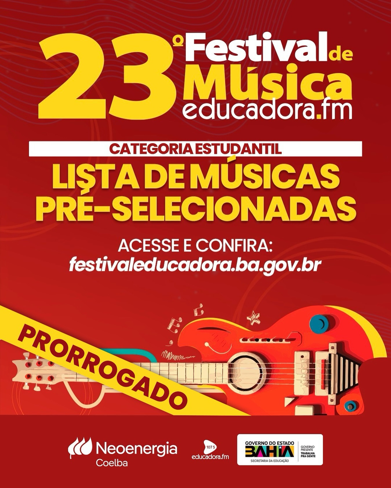 Prazo para entrega de documentos na categoria estudantil do Festival de Música Educadora FM é prorrogado