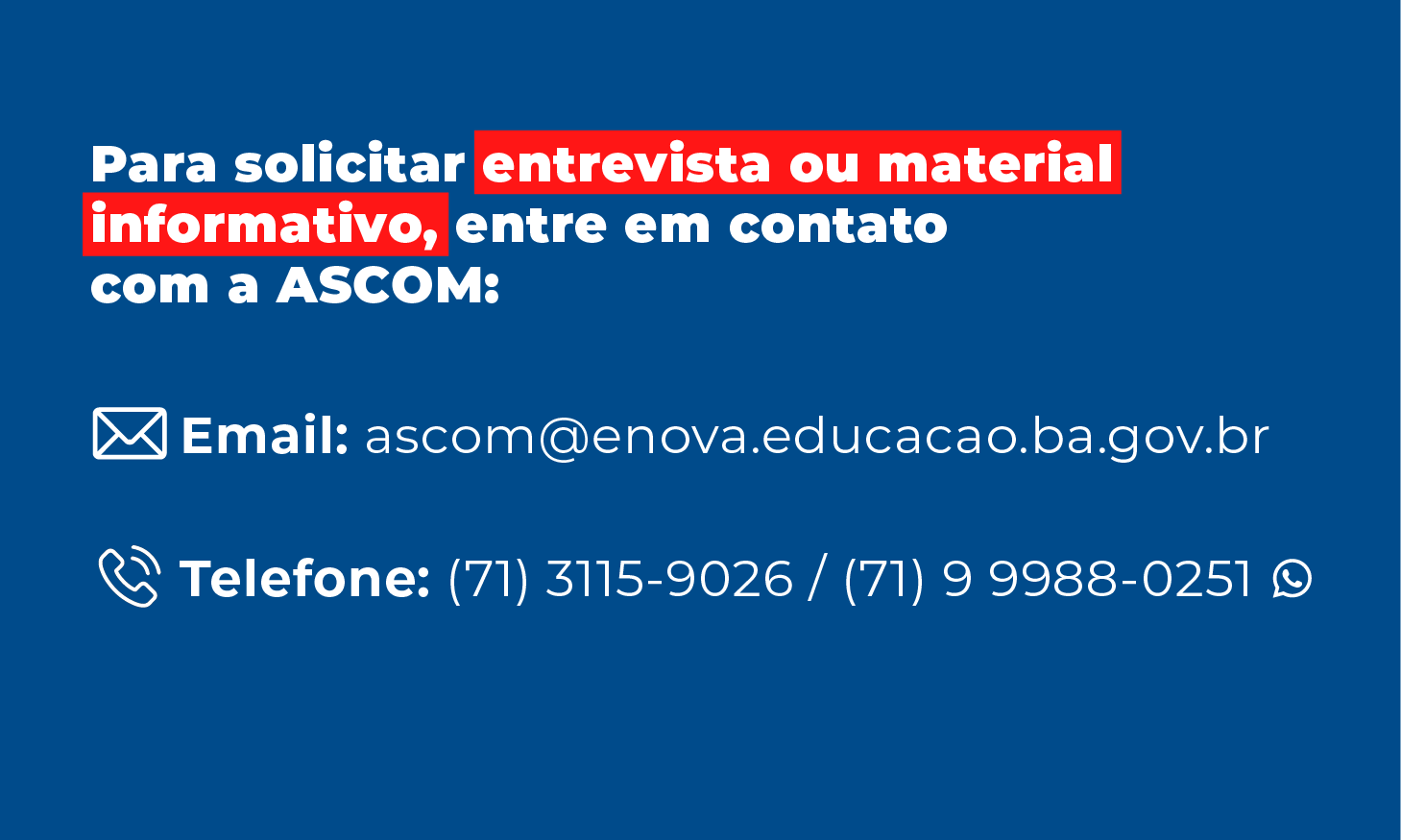 Contato entrevistas