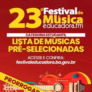 Prazo para entrega de documentos na categoria estudantil do Festival de Música Educadora FM é prorrogado
