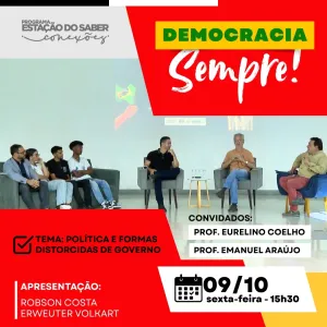 TV Conexões exibe programa sobre democracia gravado em colégio estadual de Feira de Santana