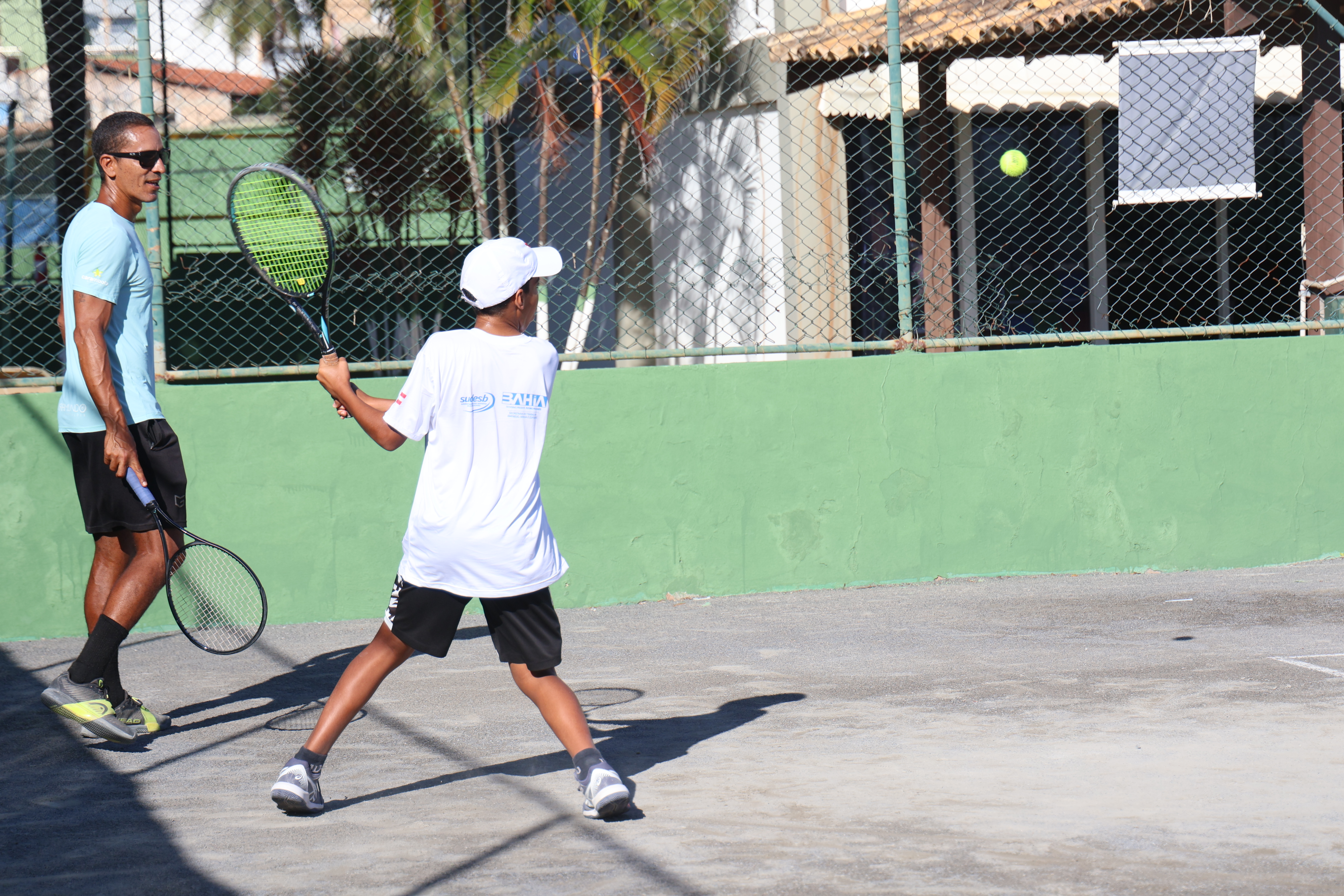 João Aquino no treinamento com Evaldinho 