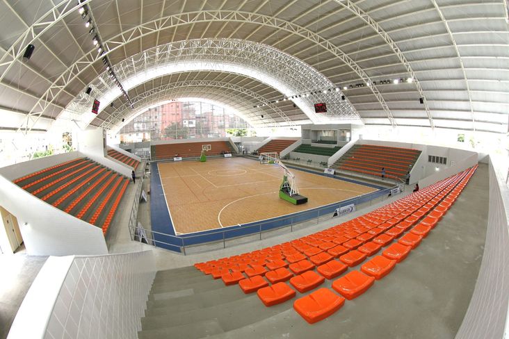 Ginásio visto de dentro. Foto Manu Dias