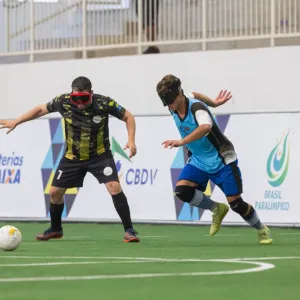 Atletas do futebol de cegos. Foto: Ascom/CBDV.