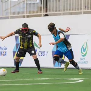 Atletas do futebol de cegos. Foto: Ascom/CBDV.