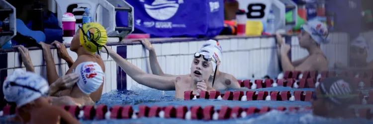 Campeonato Brasileiro Interclubes infantil de Natação na Piscina Olímpica da Bahia. Créditos: Divulgação/Daniel Oshiro/FBDA.