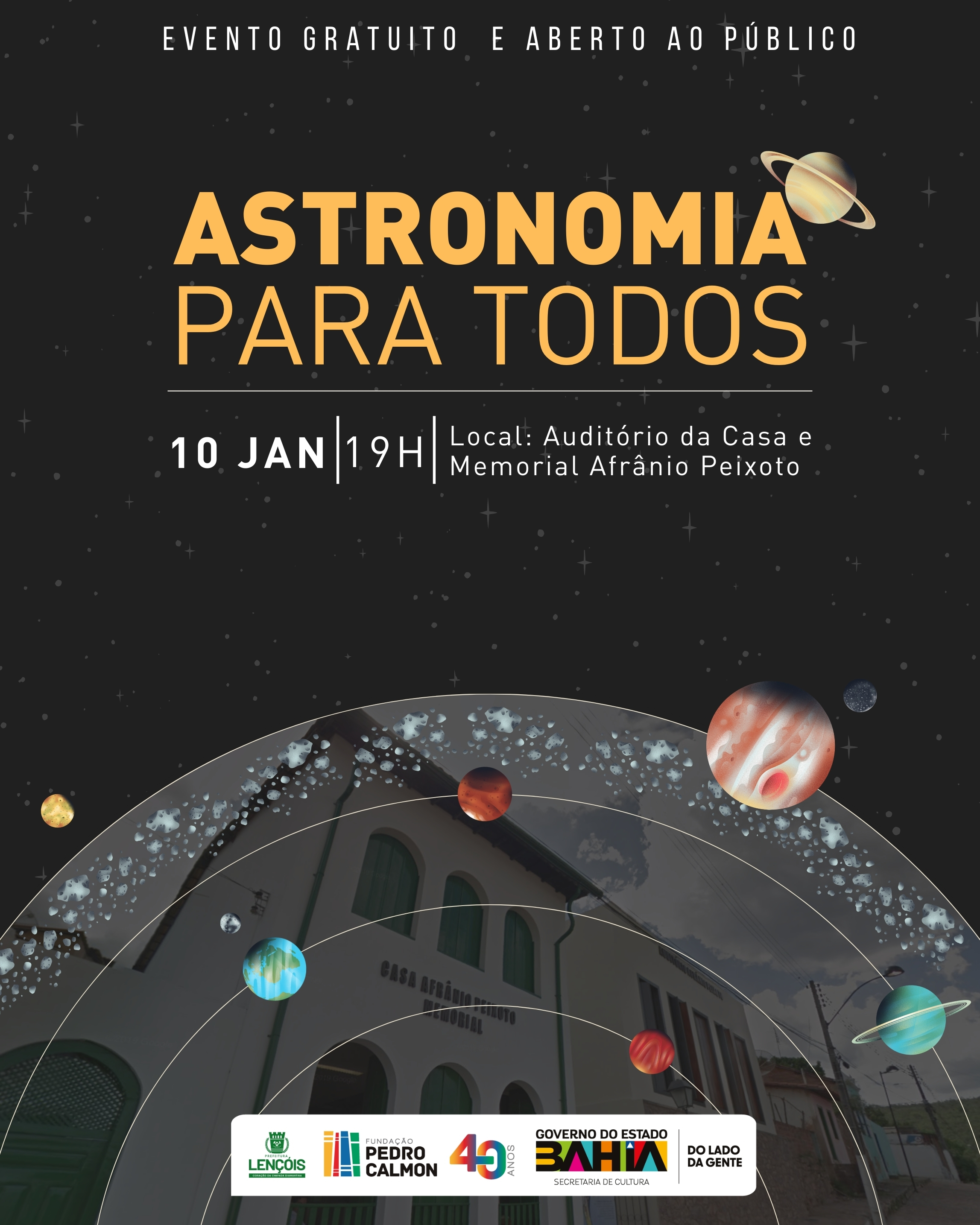 Divulgação do evento Astronomia para Todos