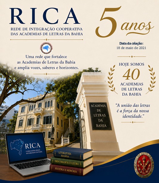 Rede de Integração Cooperativa das Academias de Letras da Bahia comemora 5 anos de fortalecimento da literatura baiana com sarau literário online