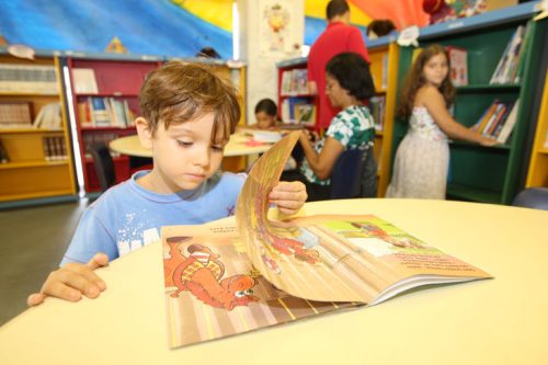 Bibliotecas públicas oferecem programação para criançada durante as férias escolares.
<br><br>Foto Mateus Pereira/SECOM