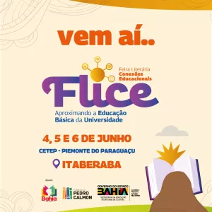 Card de divulgação do da Feira Literária Conexões Educacionais