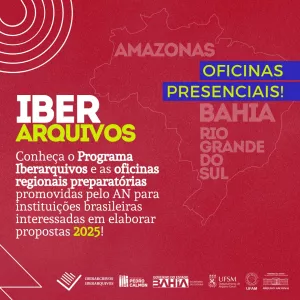 Card de divulgação da oficina 'IberArquivos'