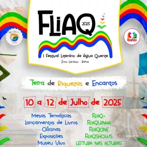 Vem aí o I Festival Literário de Água Quente – FLIAQ, em Érico Cardoso