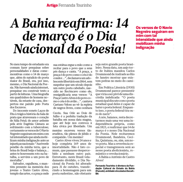 Artigo publicado no Correio*, 12.03