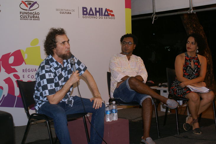 João Miguel, Karina Faria e Reginaldo Carvalho trataram do tema Circo no Palacete das Artes. João Lima levou seu palhaço Teseu
