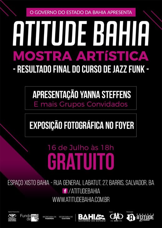 O projeto realizado pelo Fundo de Cultura, da Sefaz e SecultBA é gerido pela Funceb e oferece oficinas gratuitas até o mês de setembro