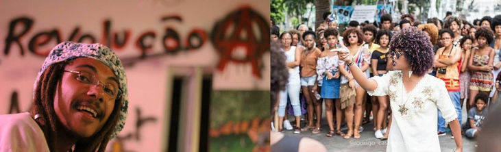 Coletivo Zeferinas (dir) e Sarau do Jaca (esq)