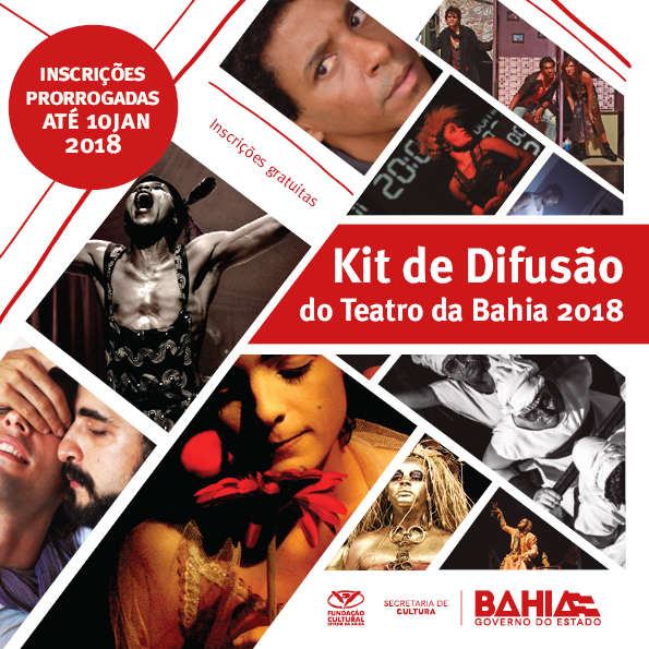 Kit de Difusão do Teatro da Bahia 2018 - Período: 13 de novembro a 27 de dezembro - Inscrições gratuitas