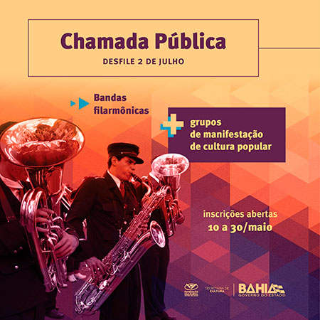 Chamada Pública para Filarmônicas e Grupos de Manifestação de Cultura Popular