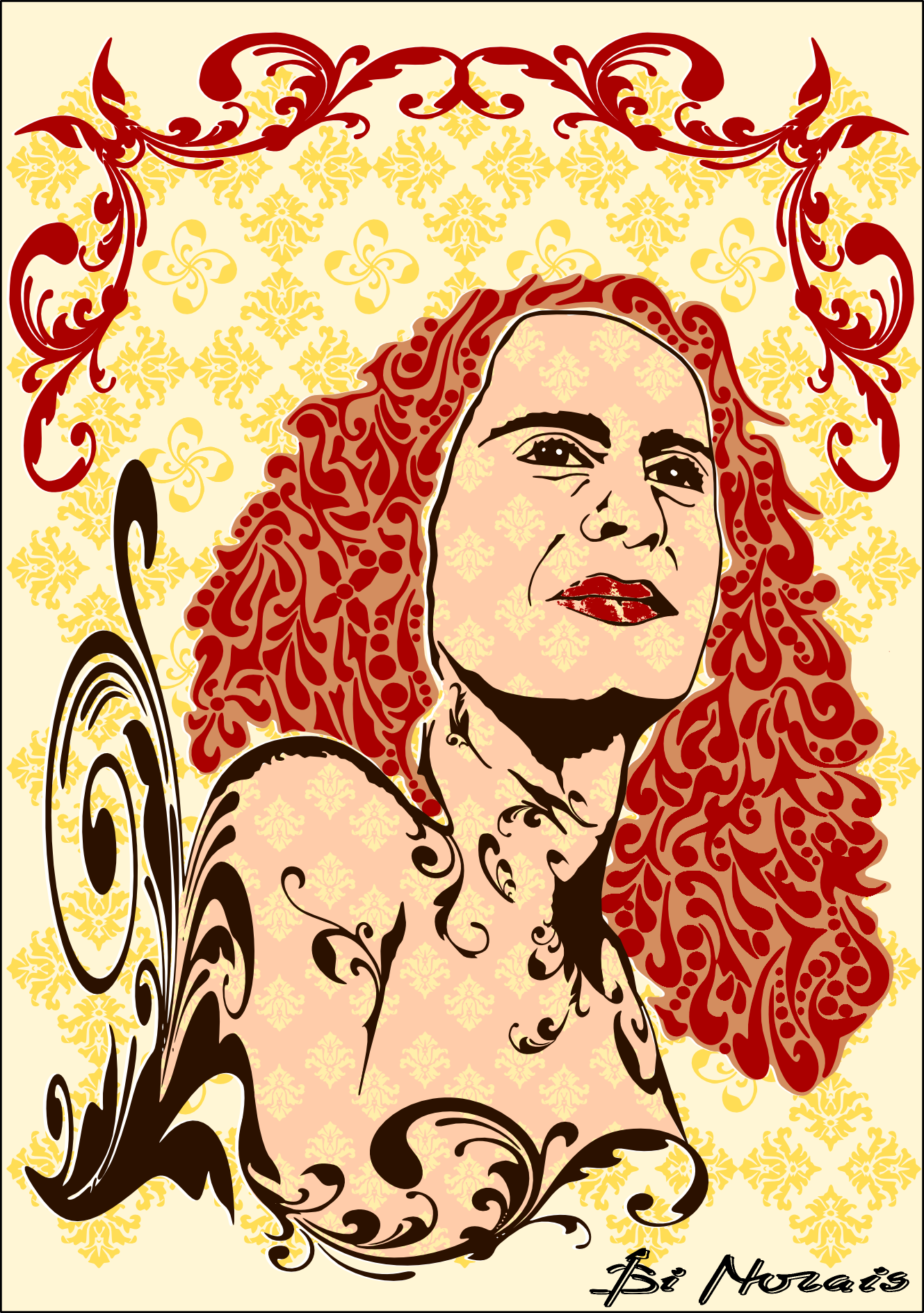 imagem de maria bethania feita pelo artista Bi Morais