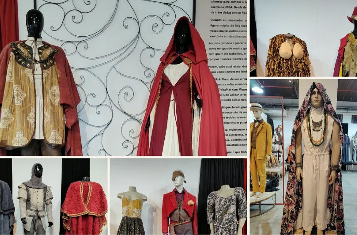 Exposição reúne figurinos históricos do teatro baiano no Forte do Barbalho