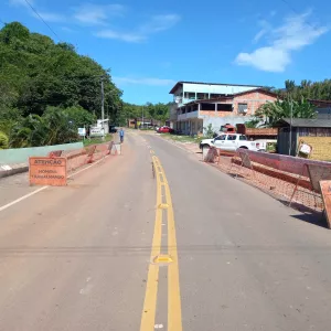 Ponte na comunidade quilombola de Jatimana, em Nilo Peçanha