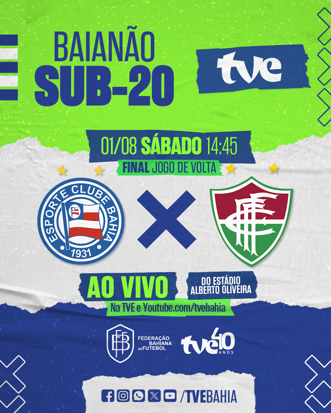 Bahia e Fluminense decidem o Baianão Sub-20 na TVE