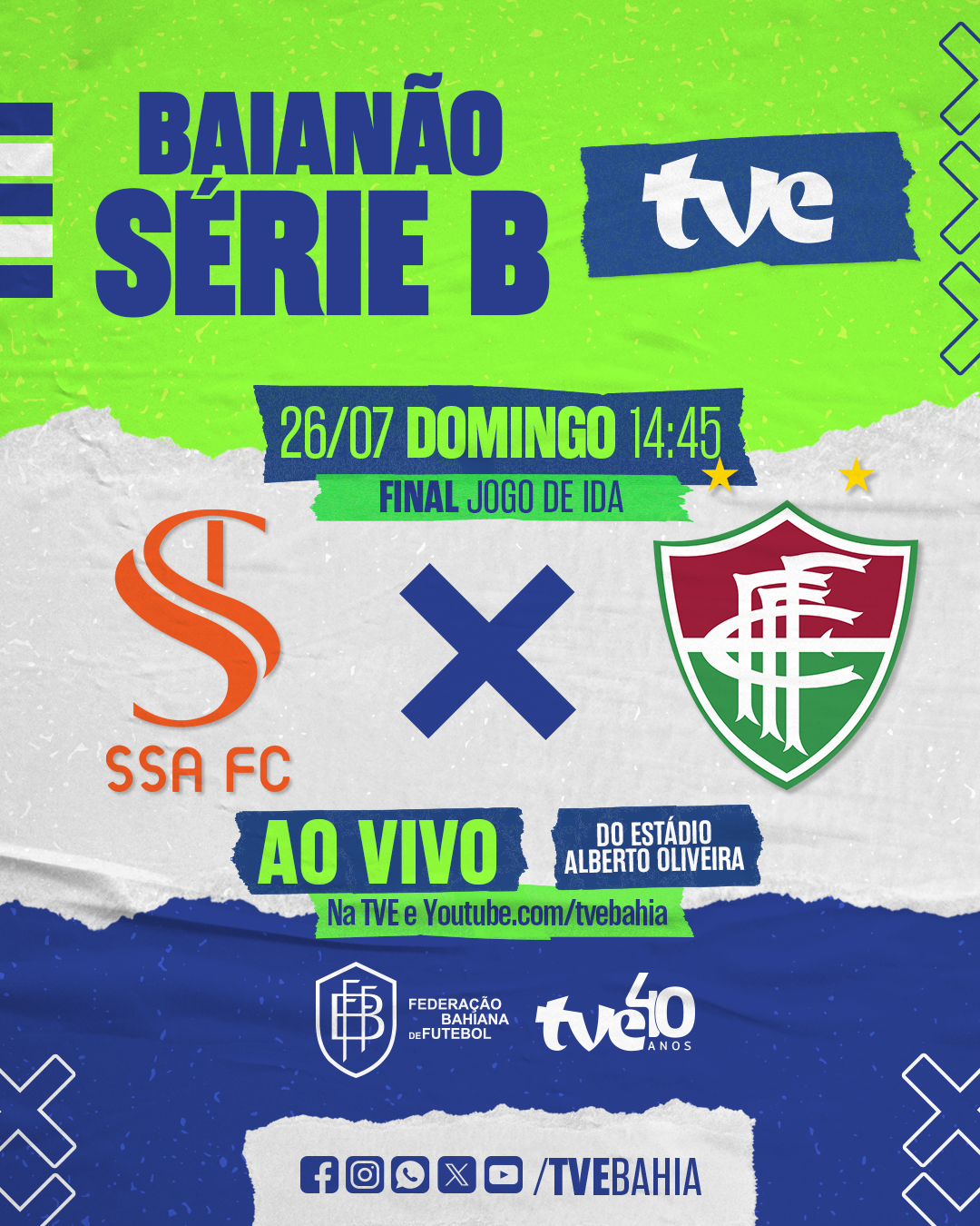 SSA FC e Fluminense na final da Série B com transmissão da TVE 