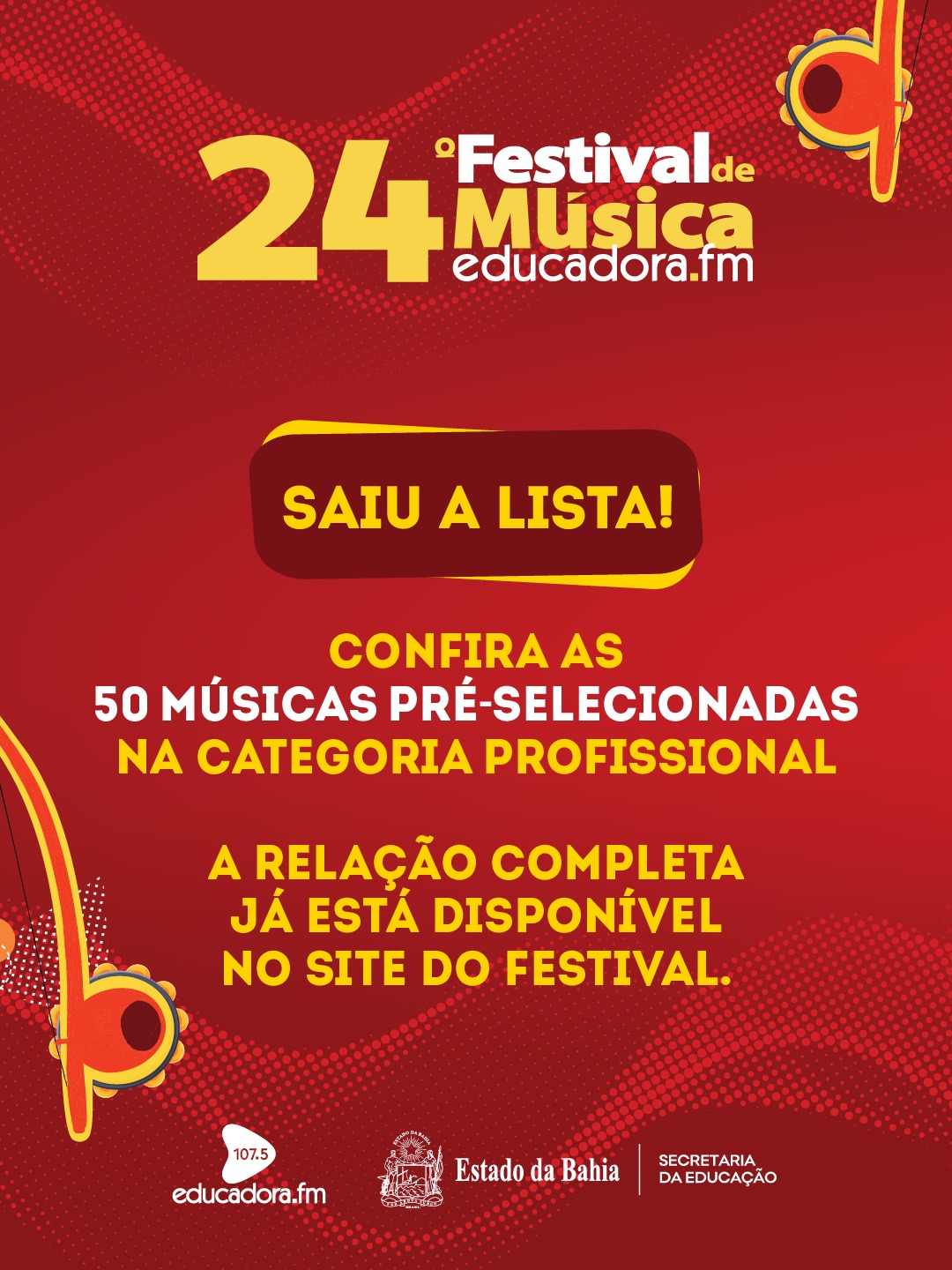 Festival de Música Educadora FM divulga pré-selecionadas