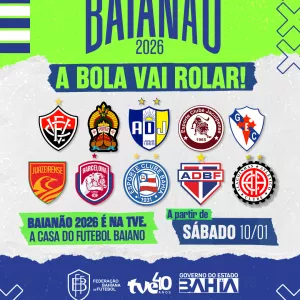 Emissora pública TVE transmite 100% dos jogos de futebol do Baianão na TV e YouTube a partir do sábado (10)