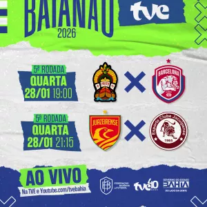 Dois jogos ao vivo do Baianão nesta quarta-feira na TVE