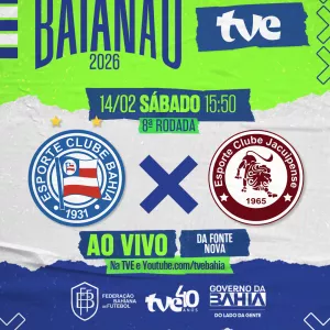 TVE exibe Bahia e Jacuipense e Atlético e Porto neste final de semana
