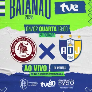 Jacuipense e Jequié nesta quarta-feira na TVE
