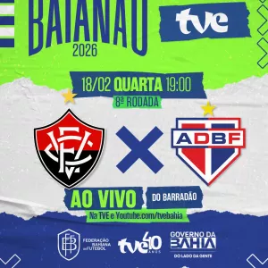 Vitória e Bahia de Feira nesta quarta-feira na TVE