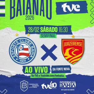 Bahia e Juazeirense decidem vaga para a final do Baianão neste sábado na TVE 