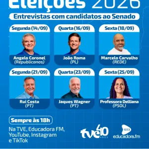 TVE e Educadora FM entrevistam candidatos ao Senado