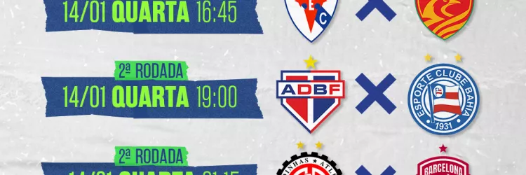 Três jogos do Baianão nesta quarta-feira na TVE