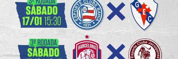 Dois jogos do Baianão neste sábado na TVE