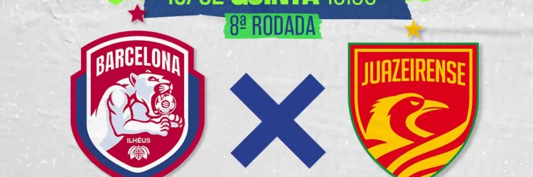Barcelona e Juazeirense nesta quinta na TVE