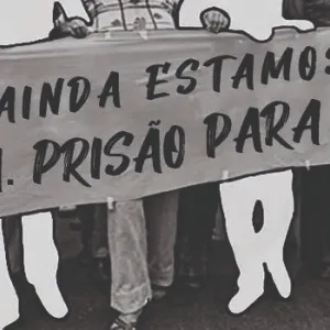 Banner da Marcha do Silêncio em preto e brando