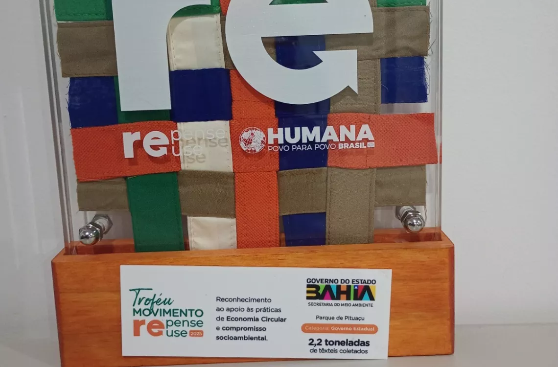 Parque de Pituaçu recebe prêmio de sustentabilidade por destaque na coleta de resíduos têxteis