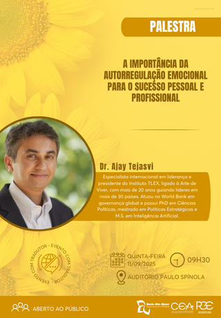 Autorregulação emocional é tema de palestra com Ajay Tejasvi no ...
