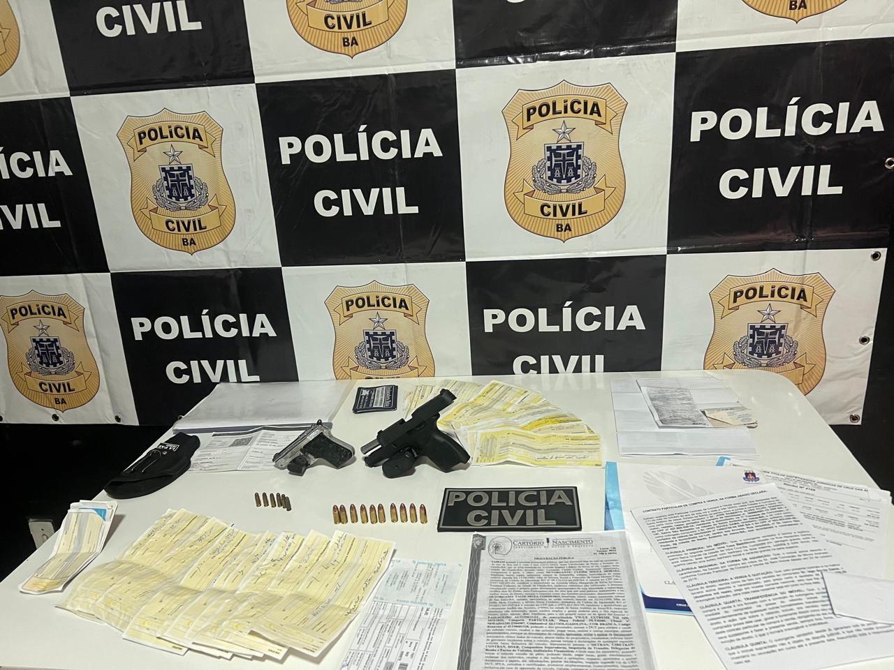 Materiais apreendidos